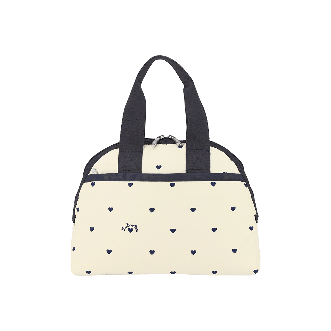 Navy Swiss Heart York Satchel Top Handle Bag