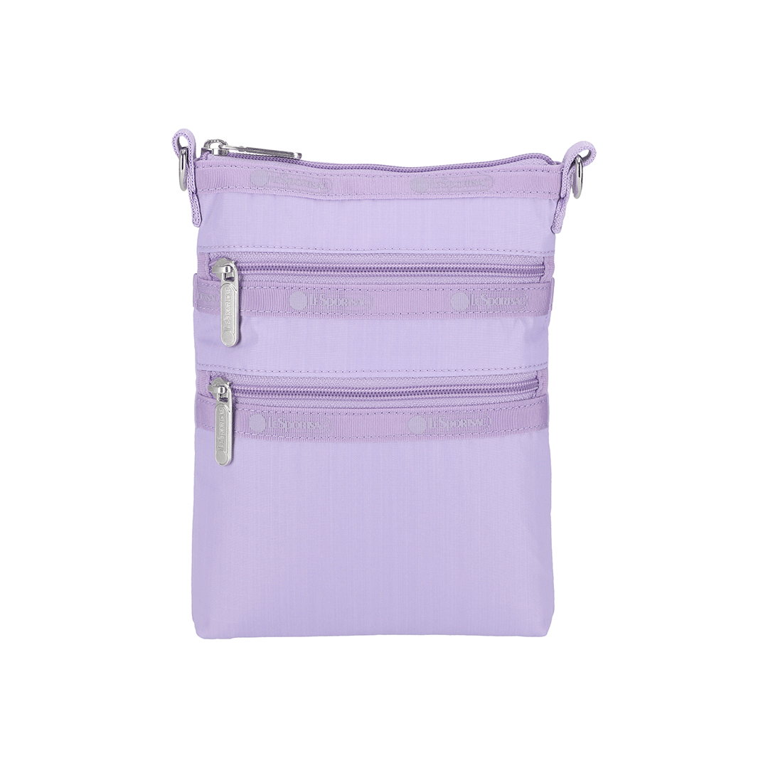 Lavender 3 Zip Crossbody Bag