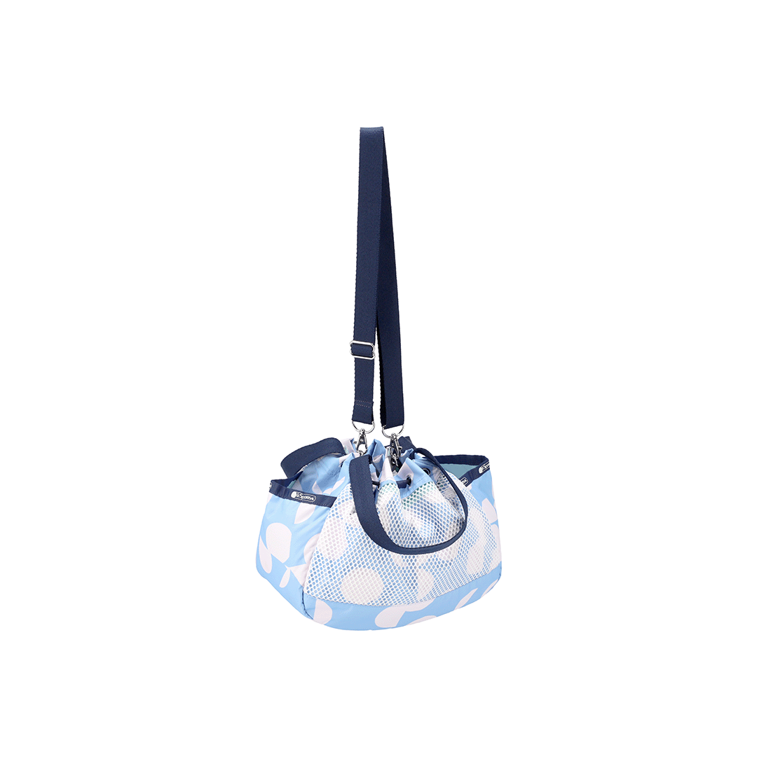 Geometric Sky Drawstring Mesh Bucket Tote Bag