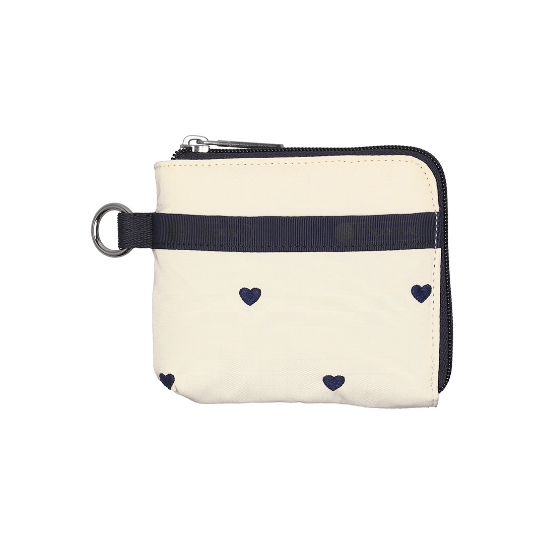 Navy Swiss Heart Slim Wallet