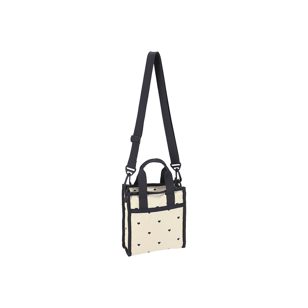 Navy Swiss Heart Mini N/S Tote Bag