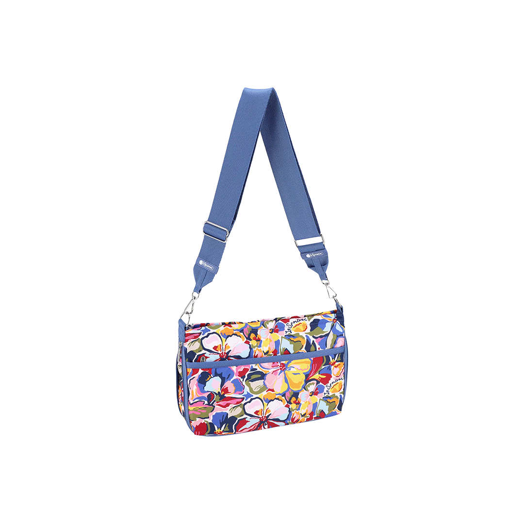 Autumn Floral East West Zipper Crossbody Bag
