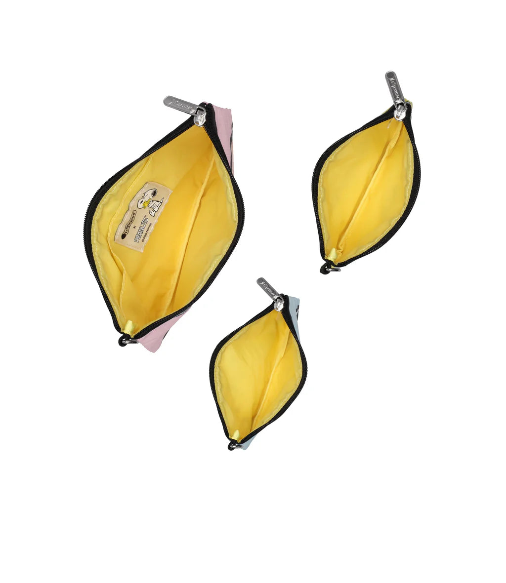 LeSportsac x Peanuts Wristlet Pouch Set Peanuts Pals