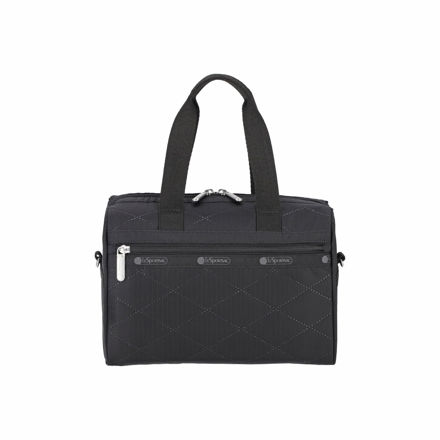 Everyday Small Satchel Black Cross Deboss