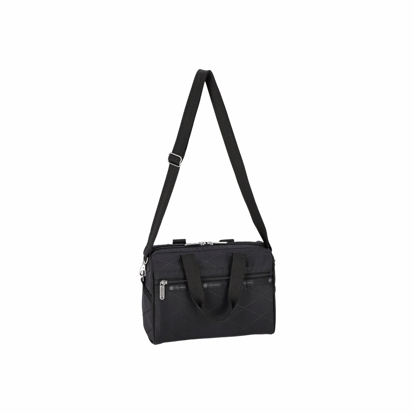 Everyday Small Satchel Black Cross Deboss