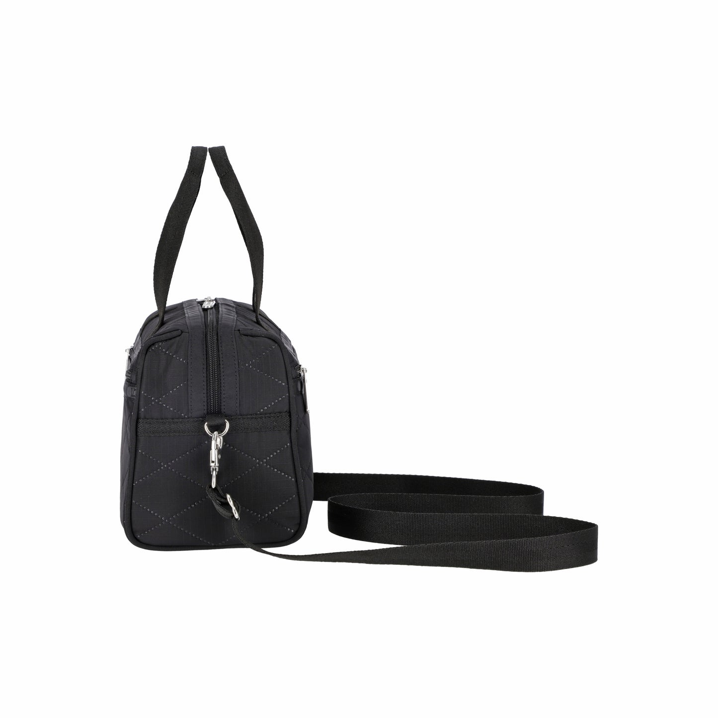 Everyday Small Satchel Black Cross Deboss