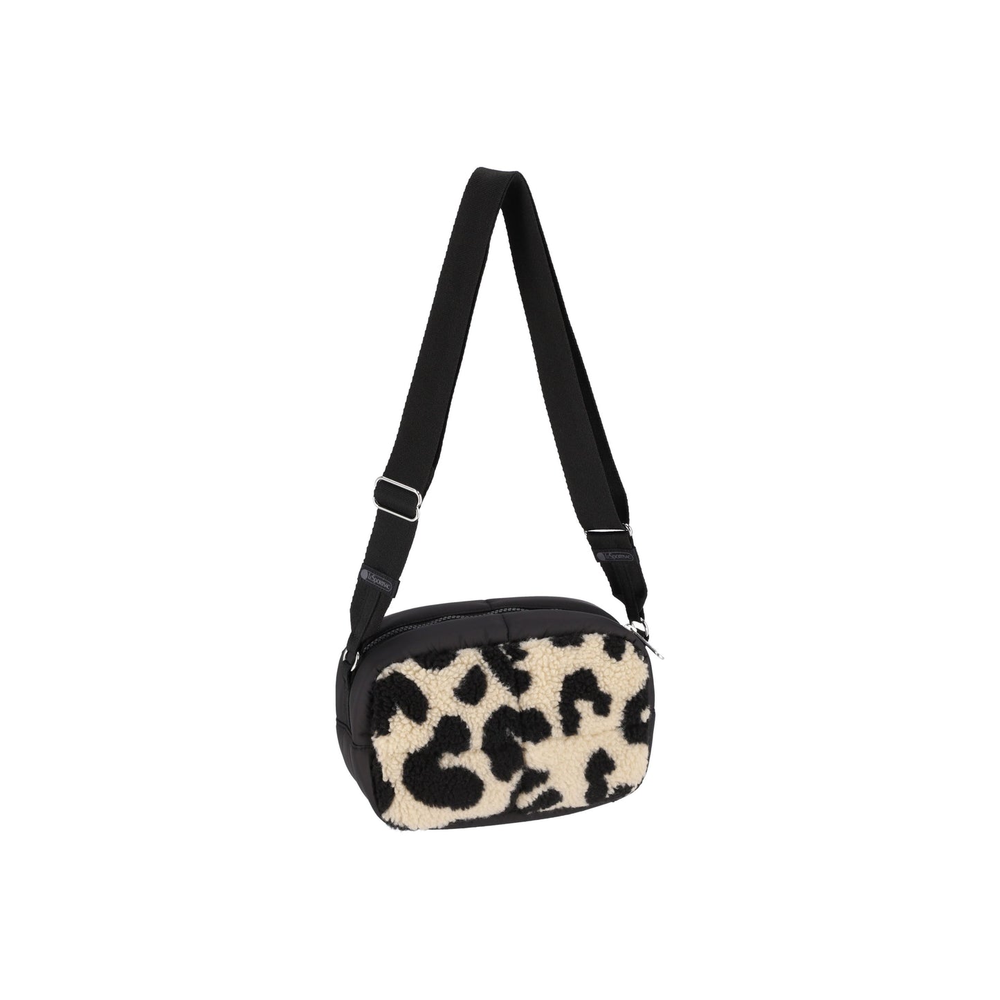 Leopard Sherpa Puffy Cube Crossbody