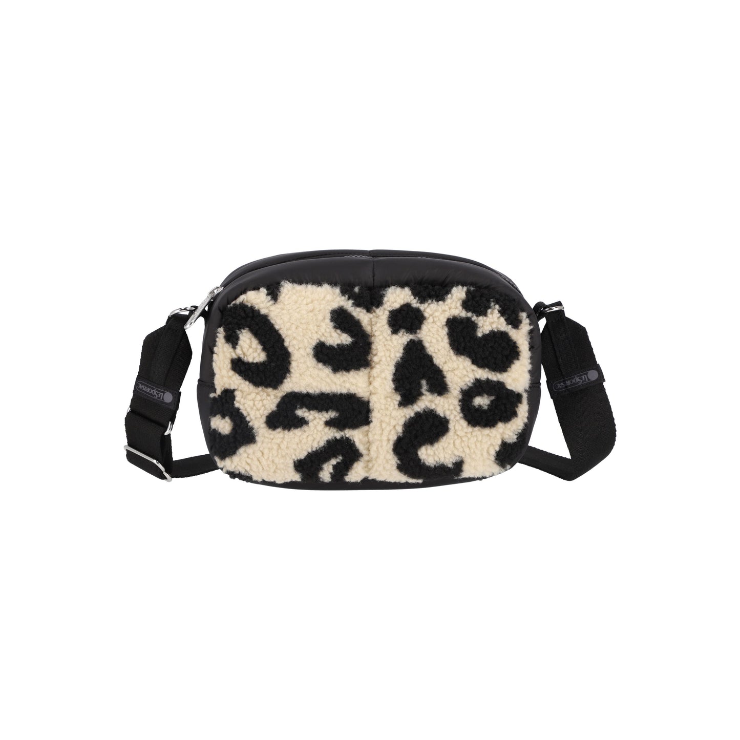 Leopard Sherpa Puffy Cube Crossbody