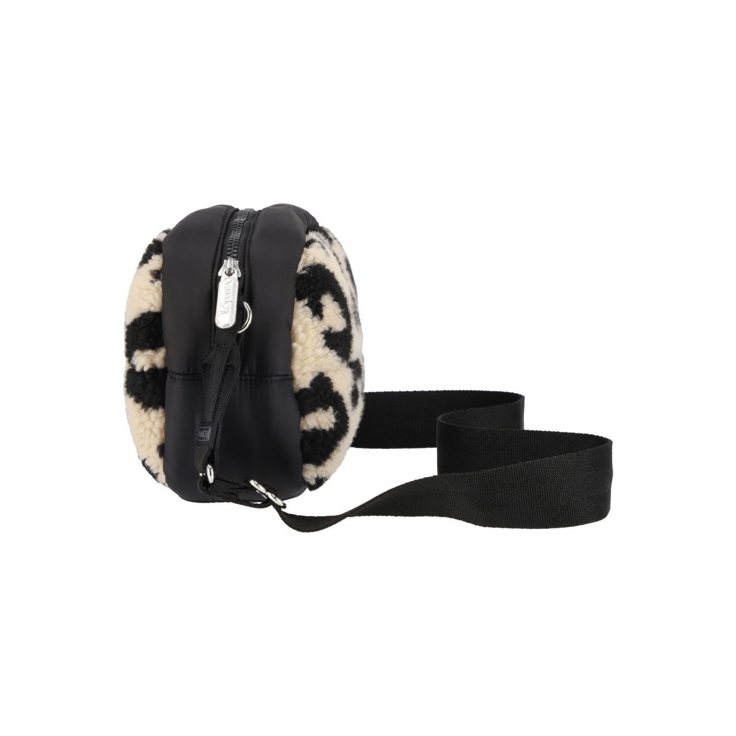Leopard Sherpa Puffy Cube Crossbody