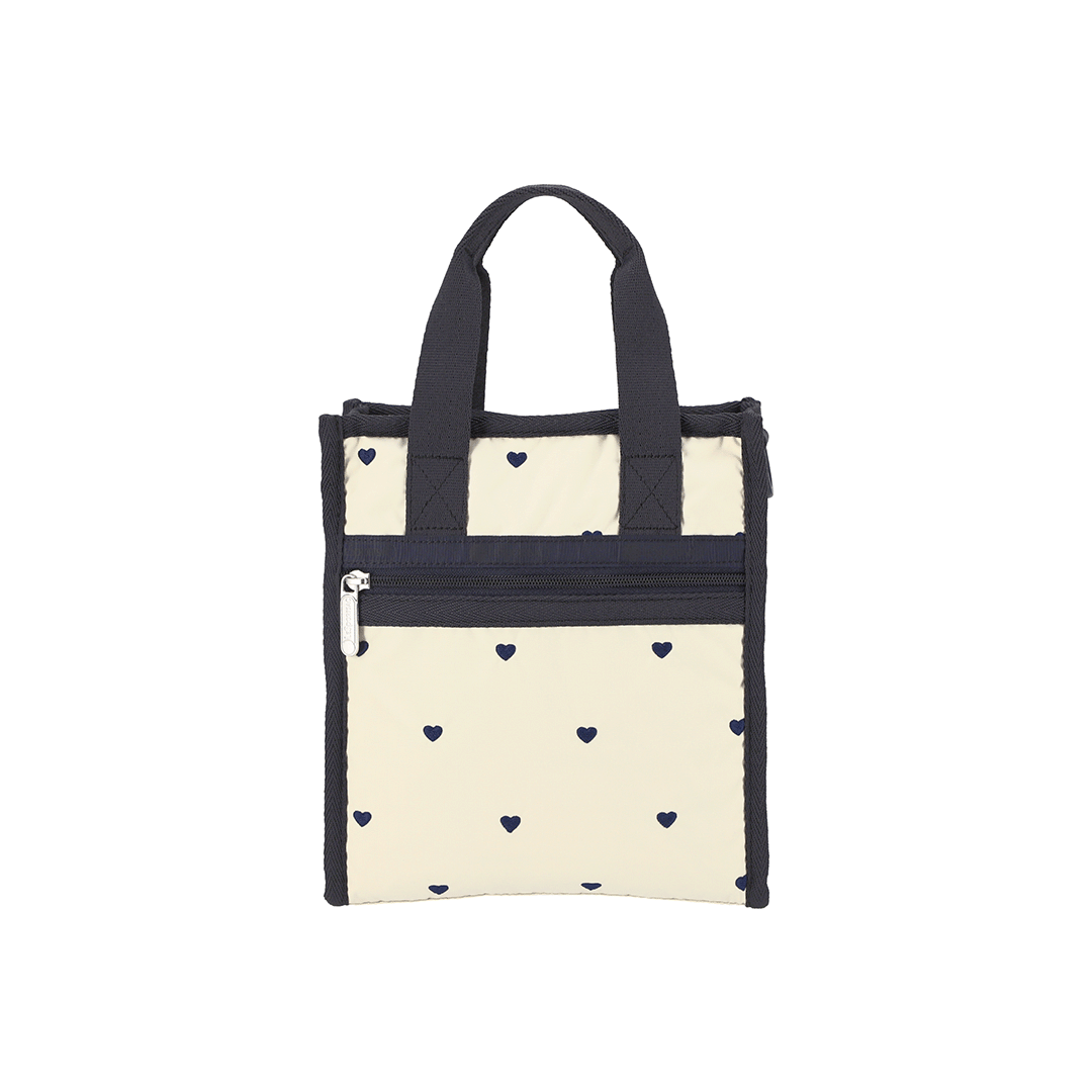 Navy Swiss Heart Mini N/S Tote Bag