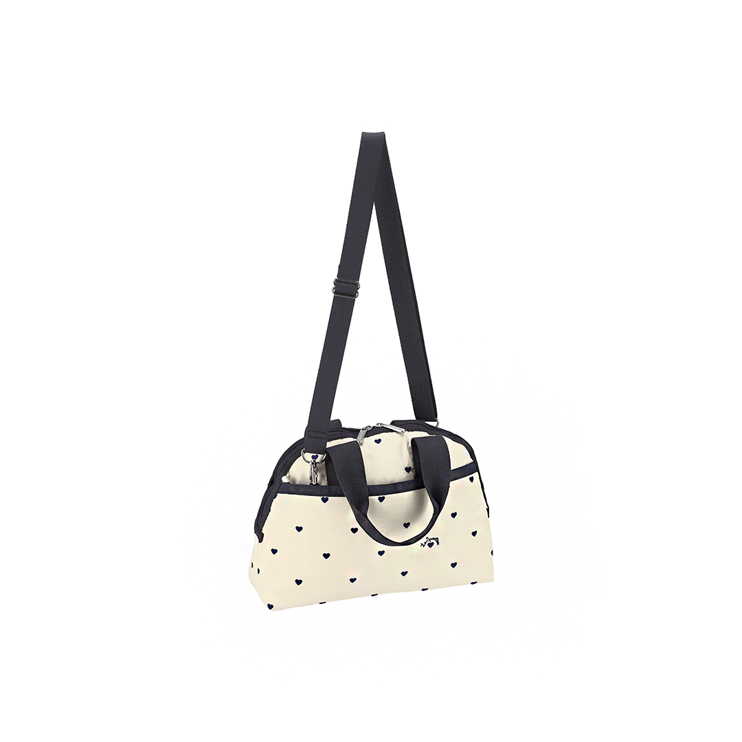 Navy Swiss Heart York Satchel Top Handle Bag