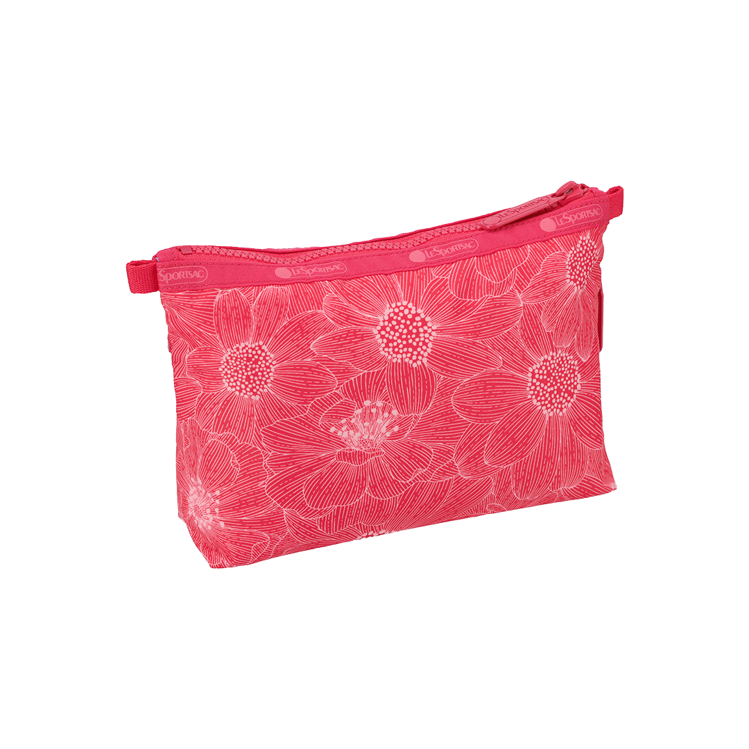 Summer Garden Flower Cosmetic Clutch Pouch