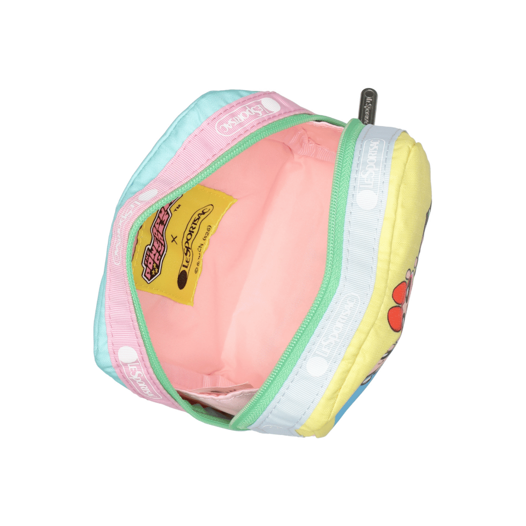 LeSportsac x Powerpuff Girls Square Cosmetic Ppg Yellow/Mint Sq Cosm