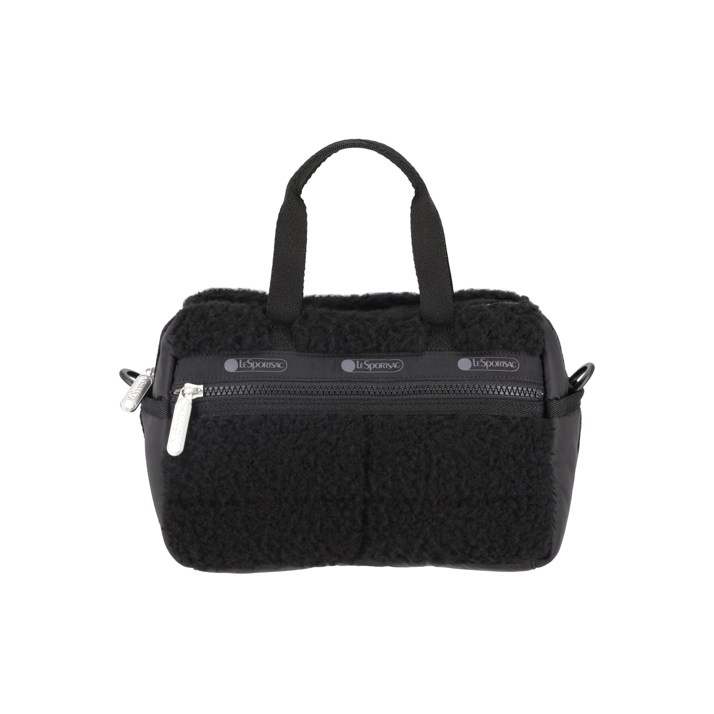 Jet Black Sherpa Puffy Mini Duffel