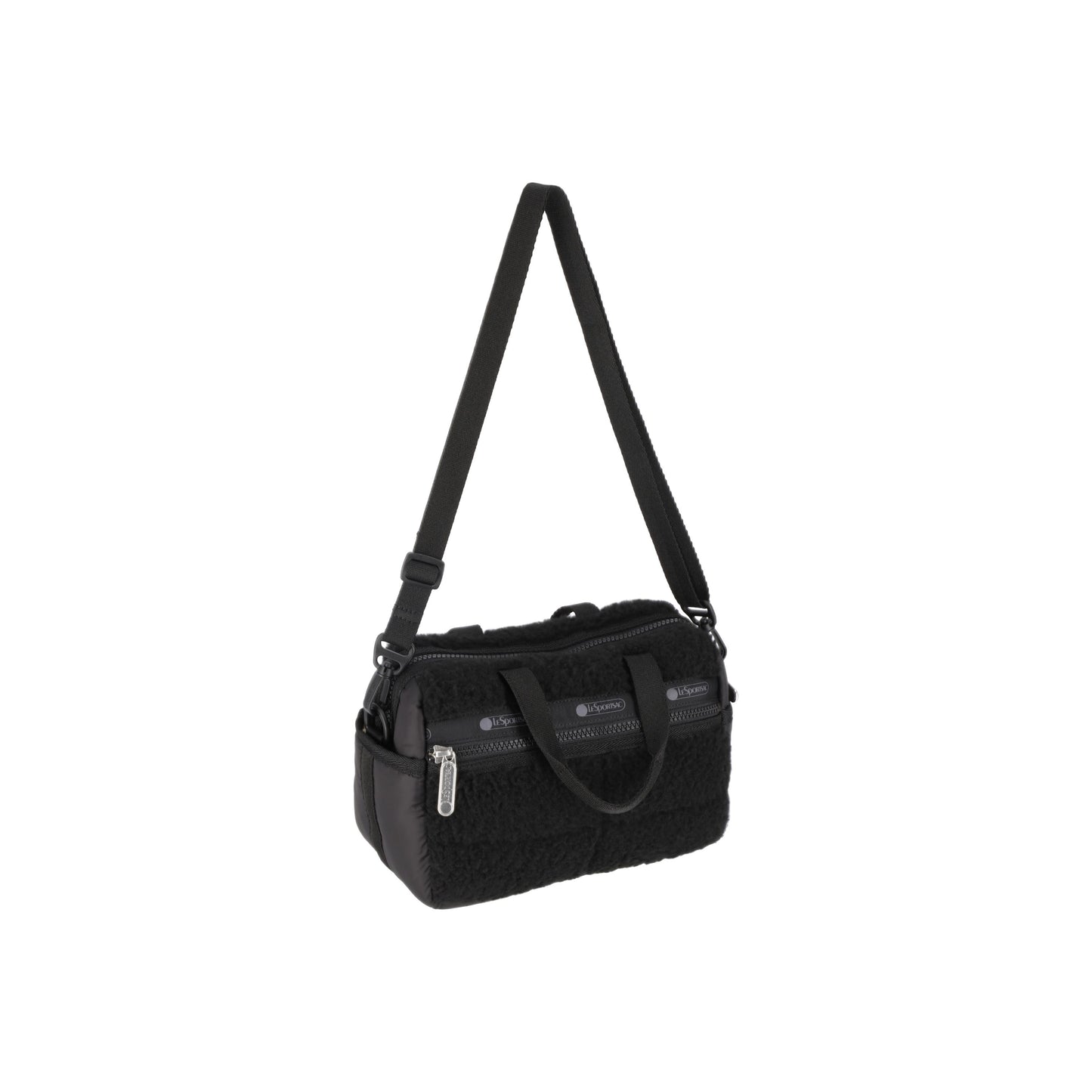 Jet Black Sherpa Puffy Mini Duffel