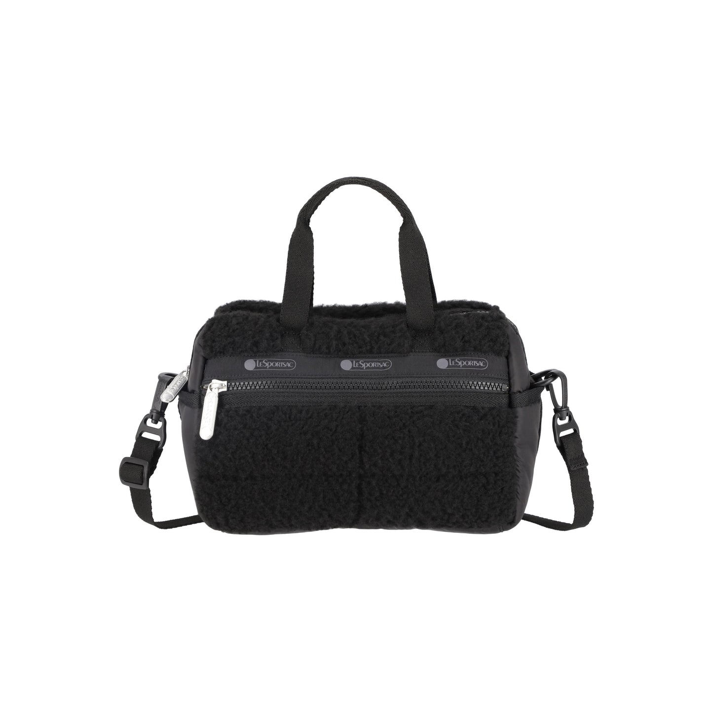 Jet Black Sherpa Puffy Mini Duffel