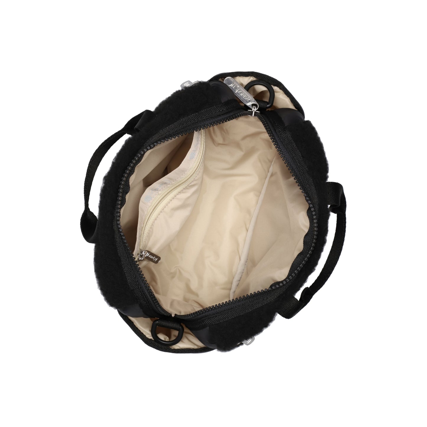 Jet Black Sherpa Puffy Mini Duffel