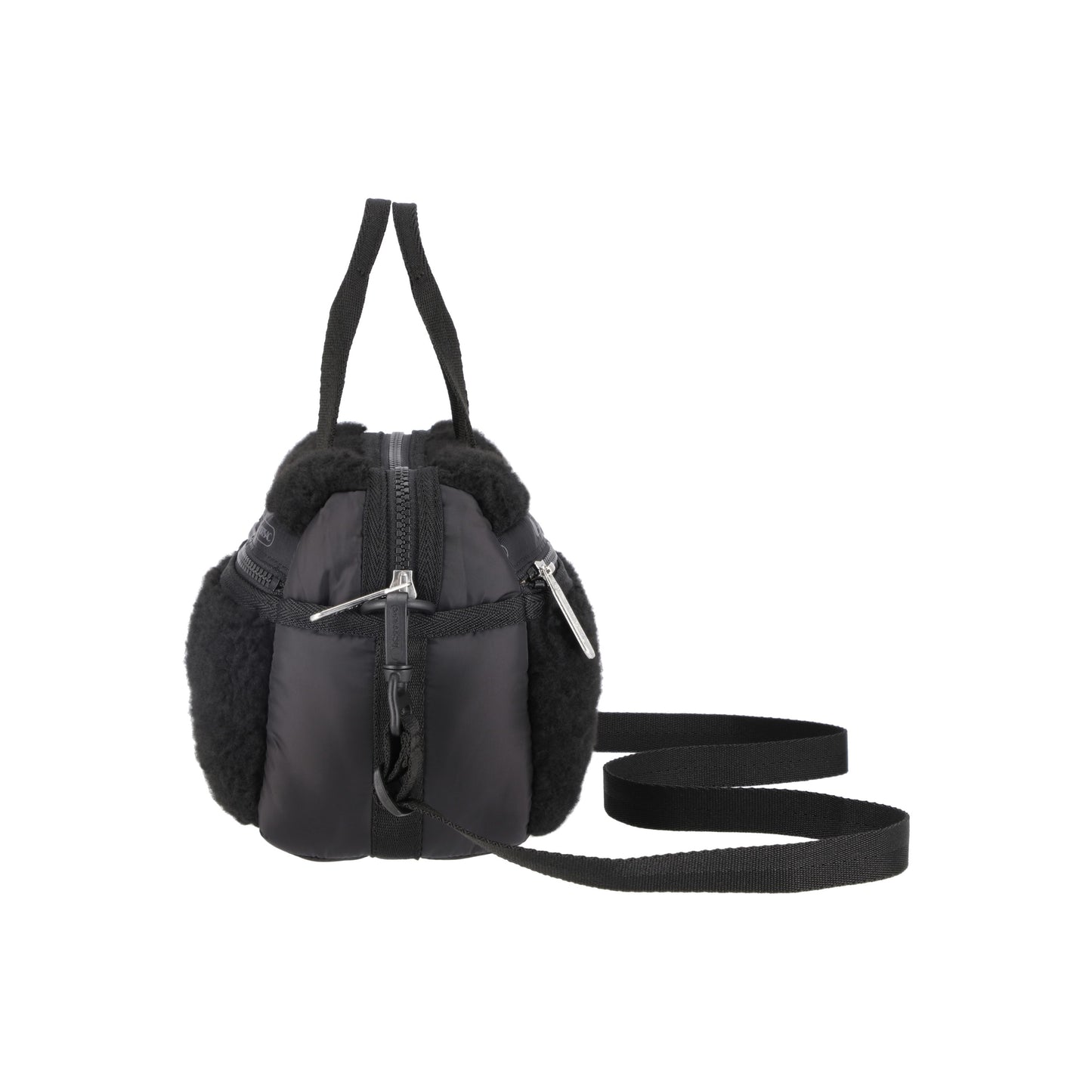 Jet Black Sherpa Puffy Mini Duffel