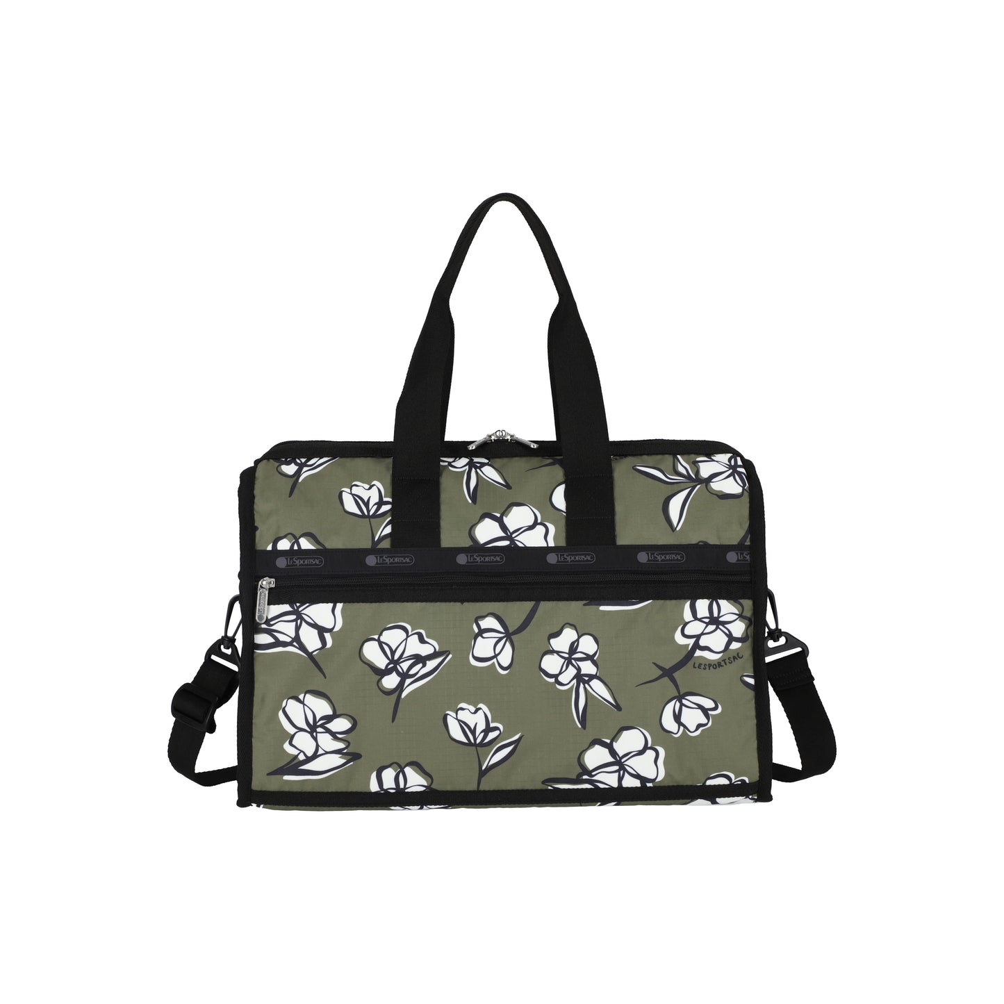 Deluxe Medium Weekender Olive Floral Silhouette