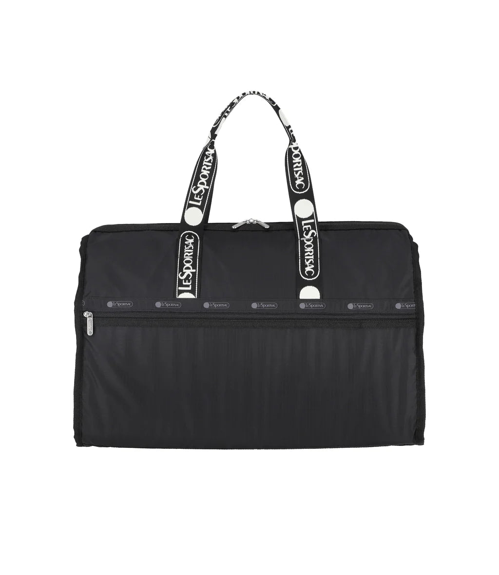 Deluxe Large Weekender Logo Jacquard Black
