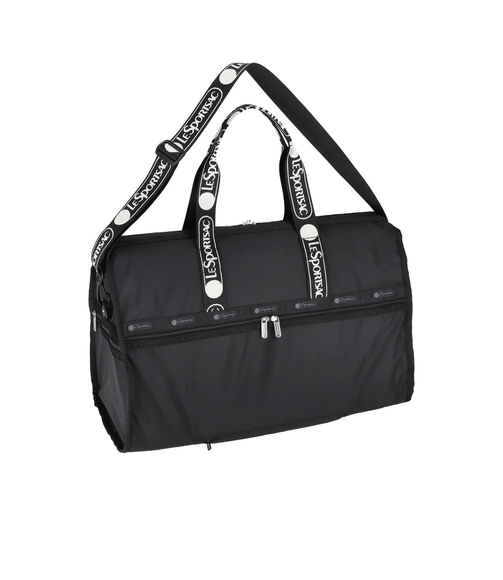 Deluxe Large Weekender Logo Jacquard Black