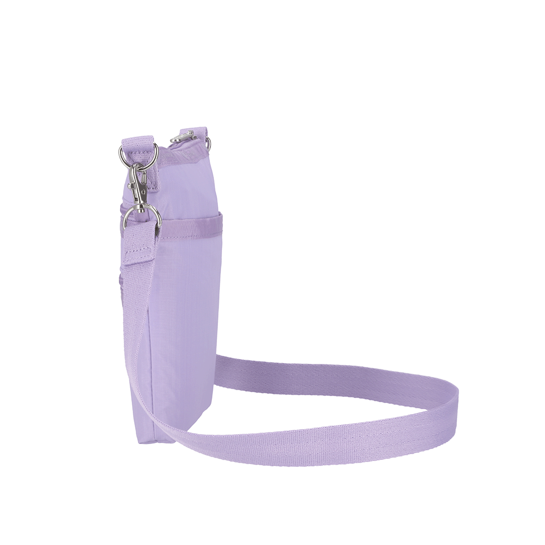 Lavender 3 Zip Crossbody Bag