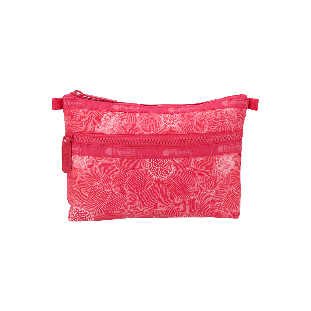 Summer Garden Flower Cosmetic Clutch Pouch