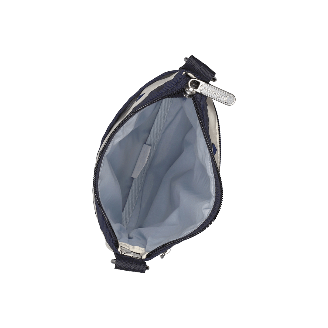 Navy Swiss Heart 3 Zip Crossbody Bag