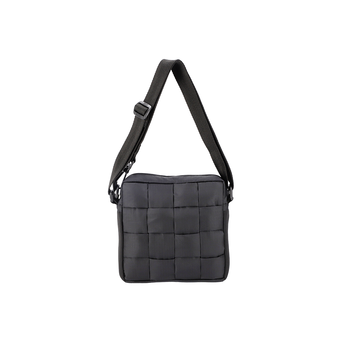 Black Weave Small Convertible Box Bag