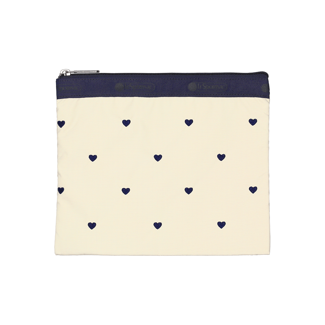 Navy Swiss Heart Classic Hobo Bag