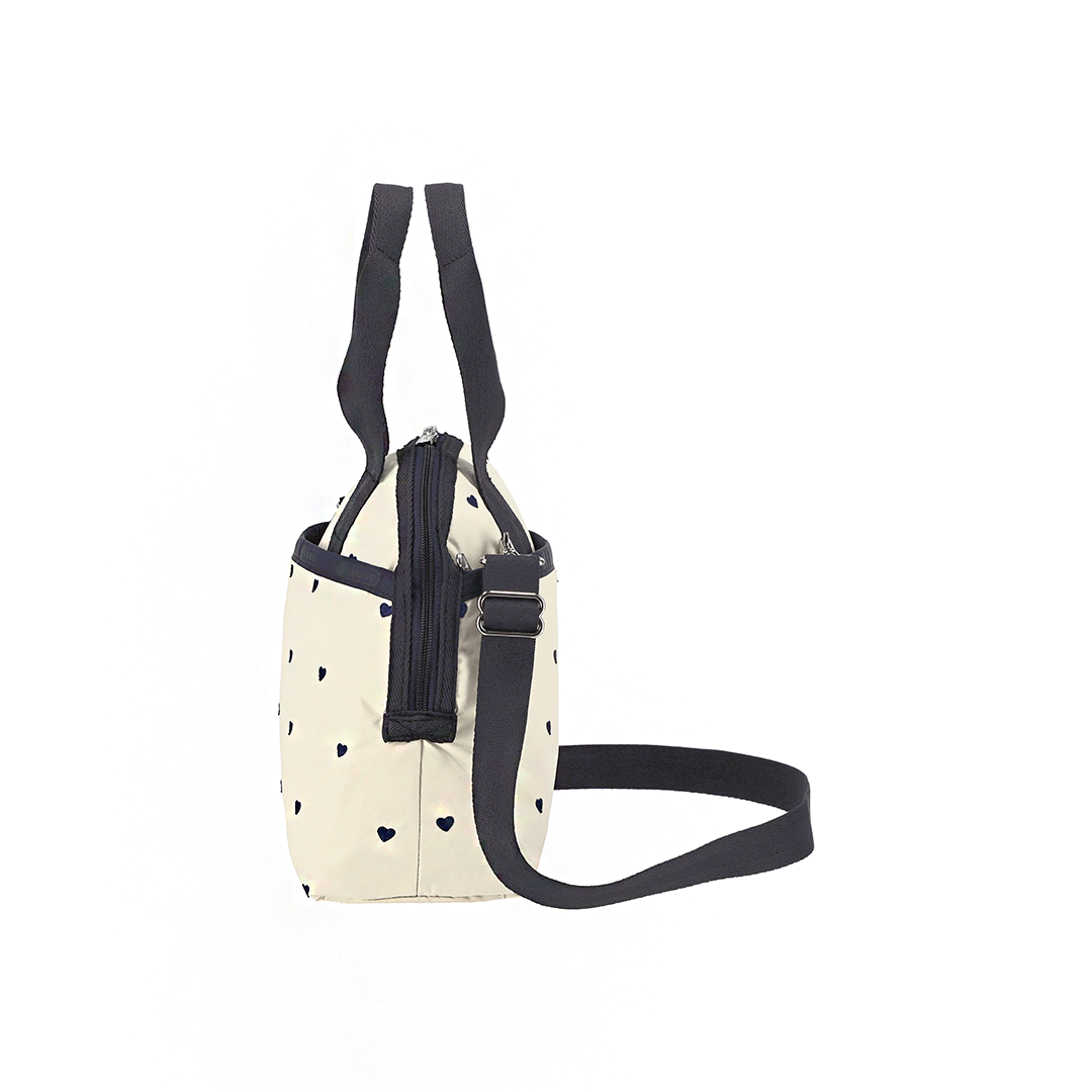 Navy Swiss Heart York Satchel Top Handle Bag