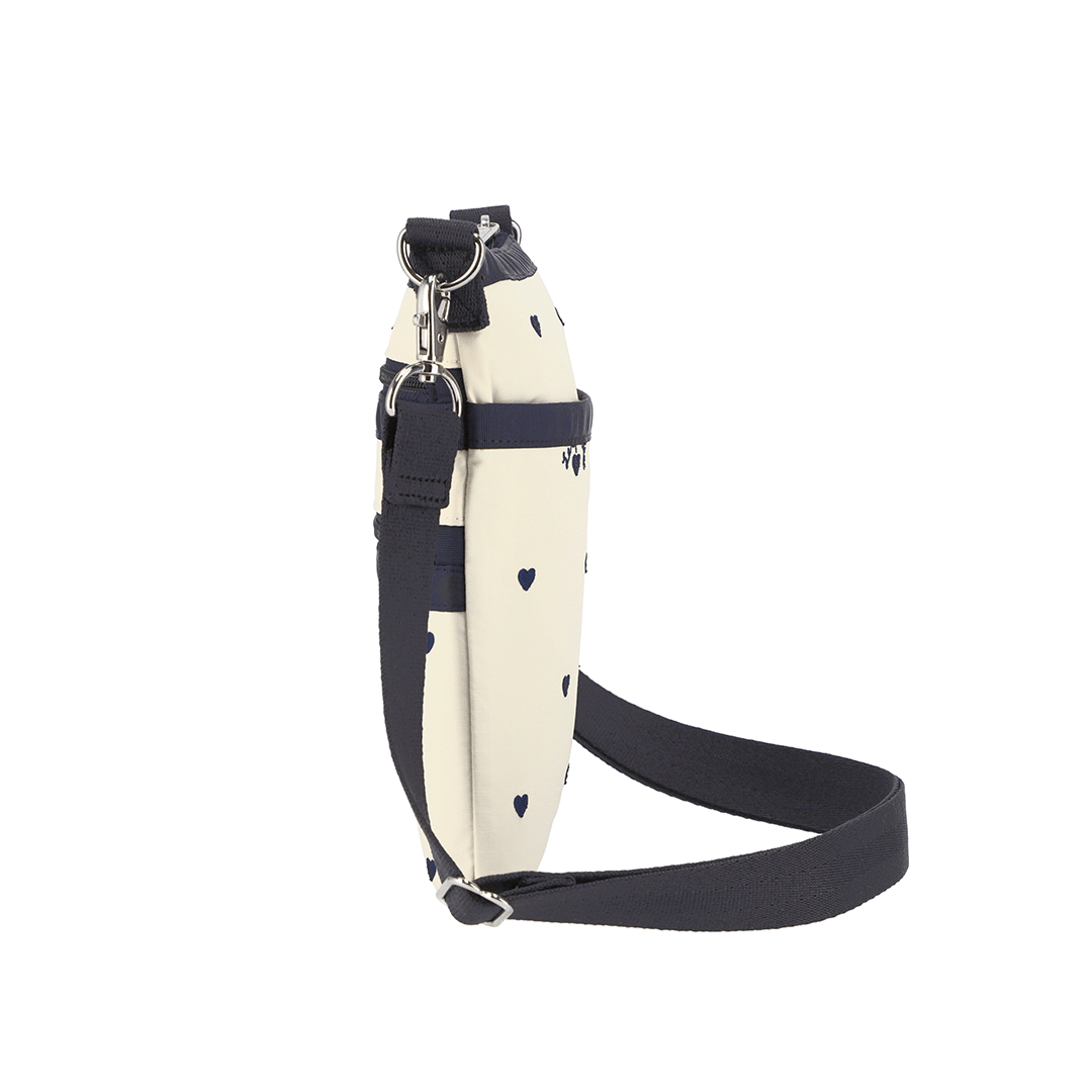 Navy Swiss Heart 3 Zip Crossbody Bag