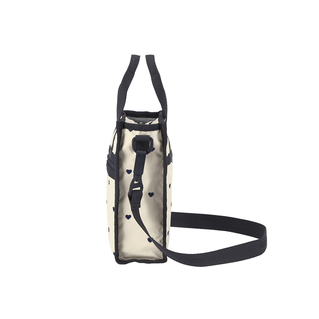 Navy Swiss Heart Mini N/S Tote Bag