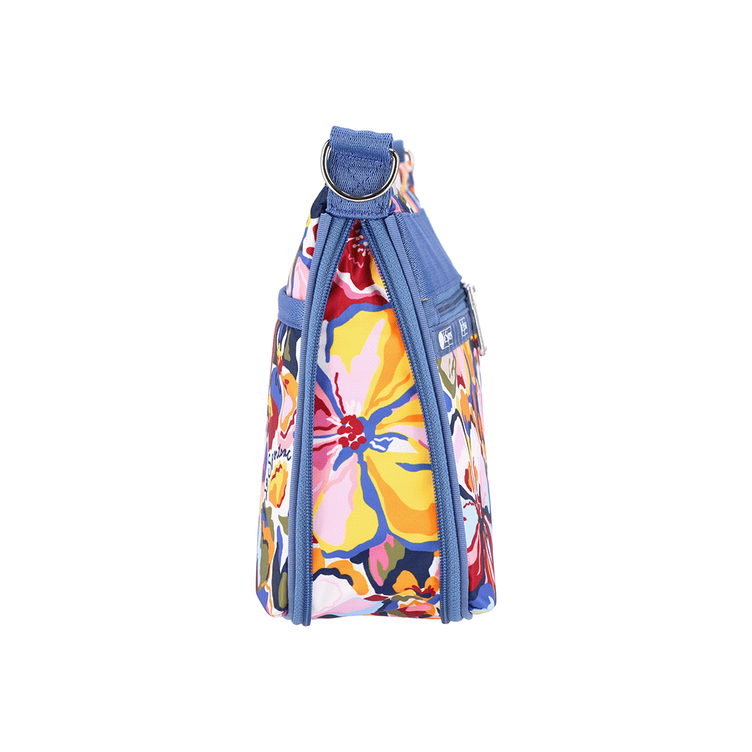 Autumn Floral East West Zipper Crossbody Bag