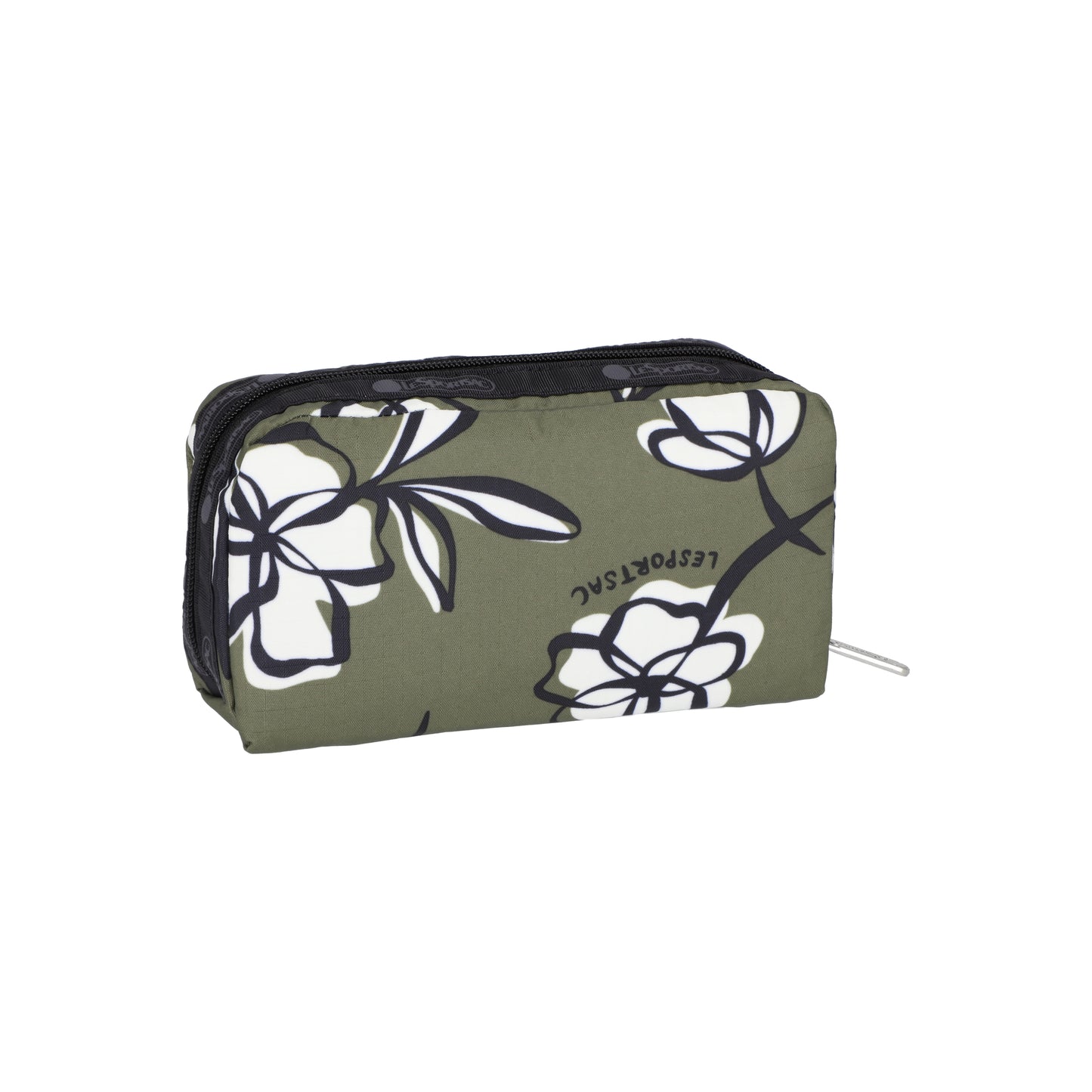 Rectangular Cosmetic Olive Floral Silhouette