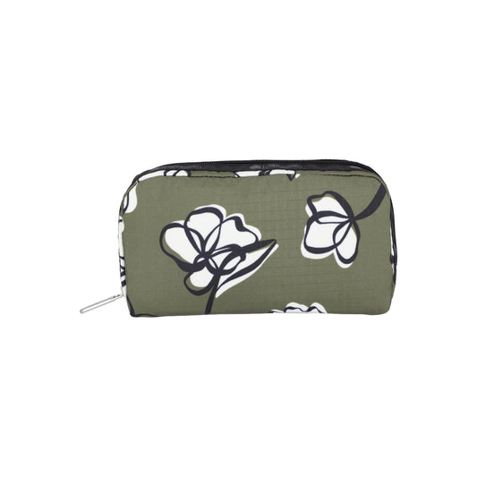 Rectangular Cosmetic Olive Floral Silhouette
