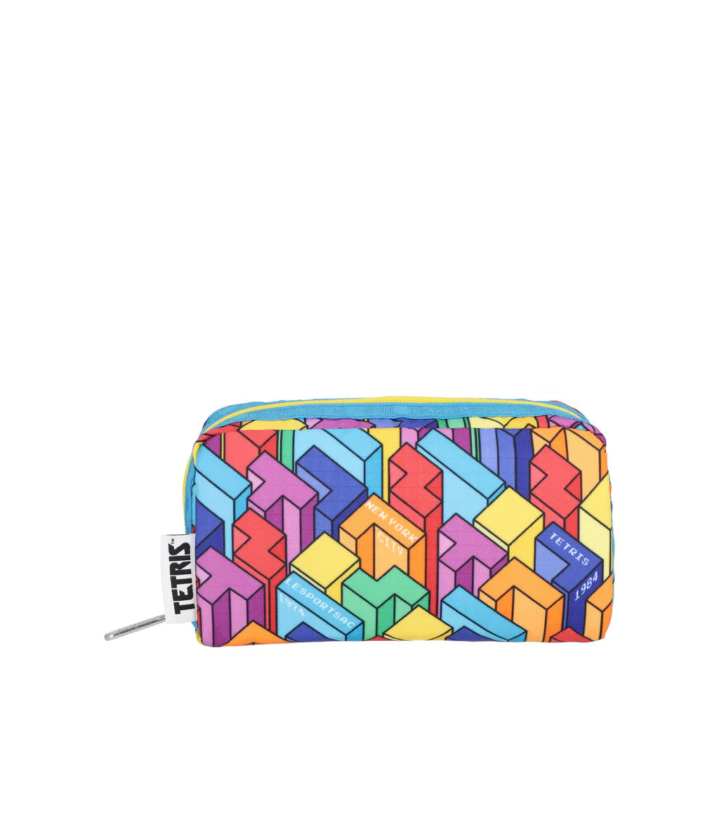 LeSportsac x Tetris Rectangular Cosmetic Tetrimino City Blocks/Turquoise