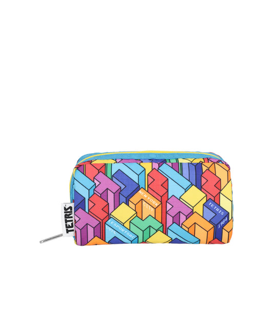 LeSportsac x Tetris Rectangular Cosmetic Tetrimino City Blocks/Turquoise