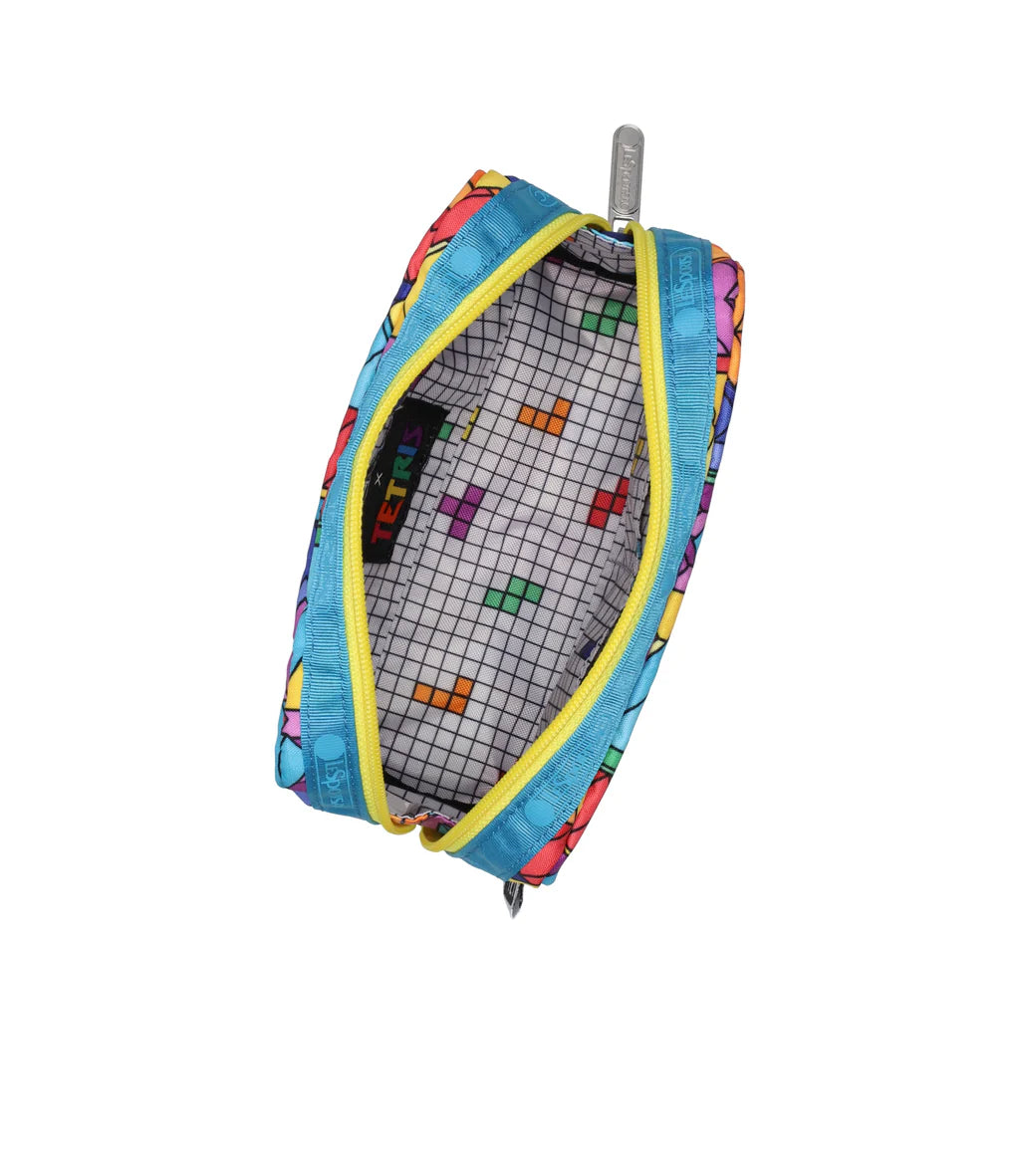 LeSportsac x Tetris Rectangular Cosmetic Tetrimino City Blocks/Turquoise