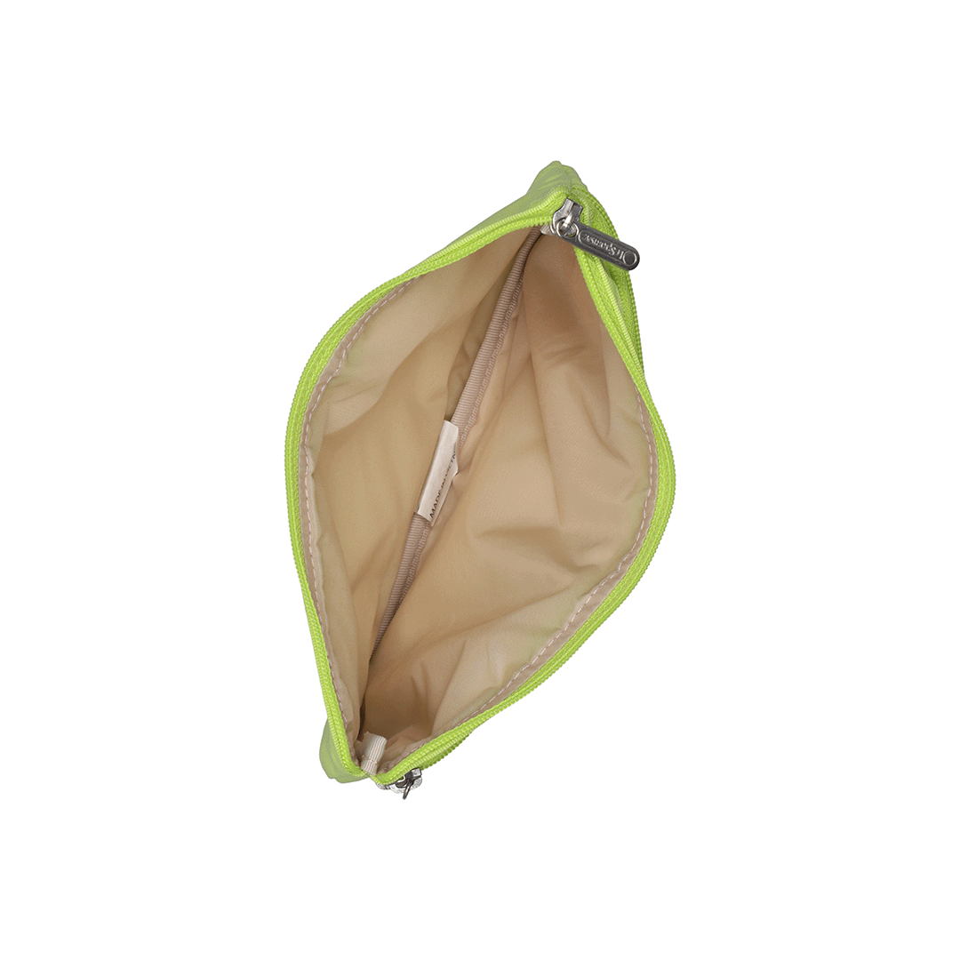 Lime 3 Zip Cosmetic Pouch