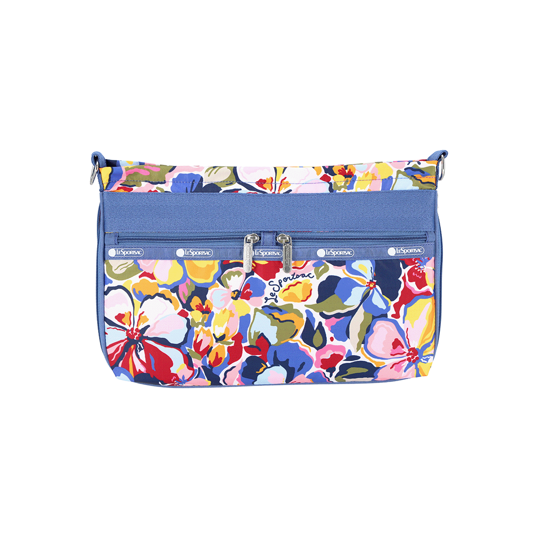 Autumn Floral East West Zipper Crossbody Bag