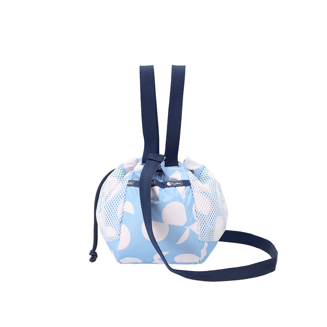 Geometric Sky Drawstring Mesh Bucket Tote Bag