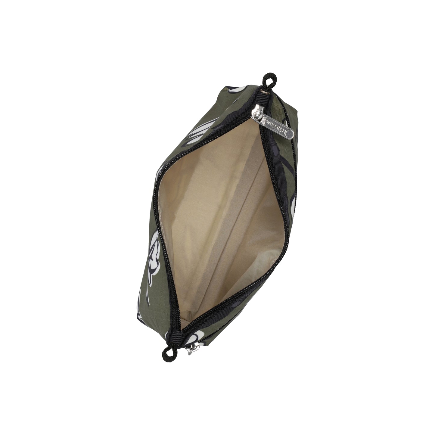 Cosmetic Clutch Olive Floral Silhouette