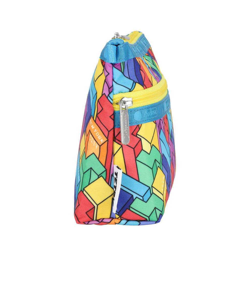 LeSportsac x Tetris Cosmetic Clutch Tetrimino City Blocks/Turquoise