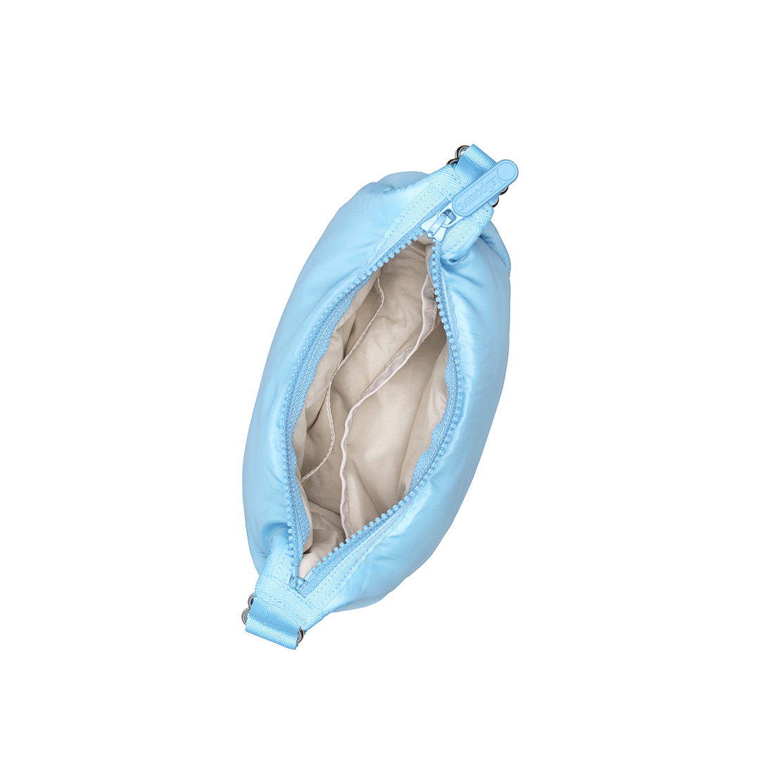Baltic Sea Sheen Mini Crescent Hobo Bag