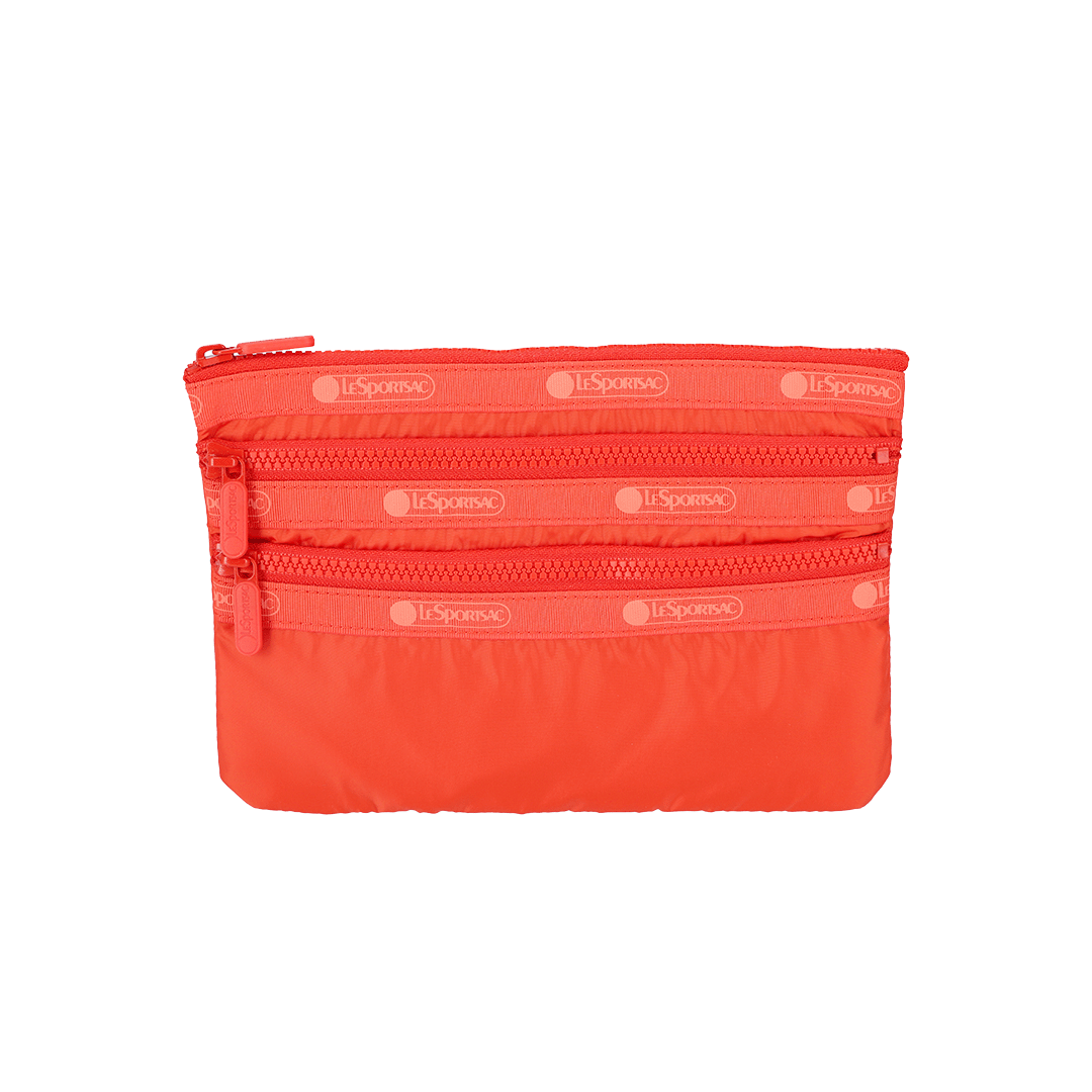 Watermelon Sheen 3 Zip Cosmetic Pouch