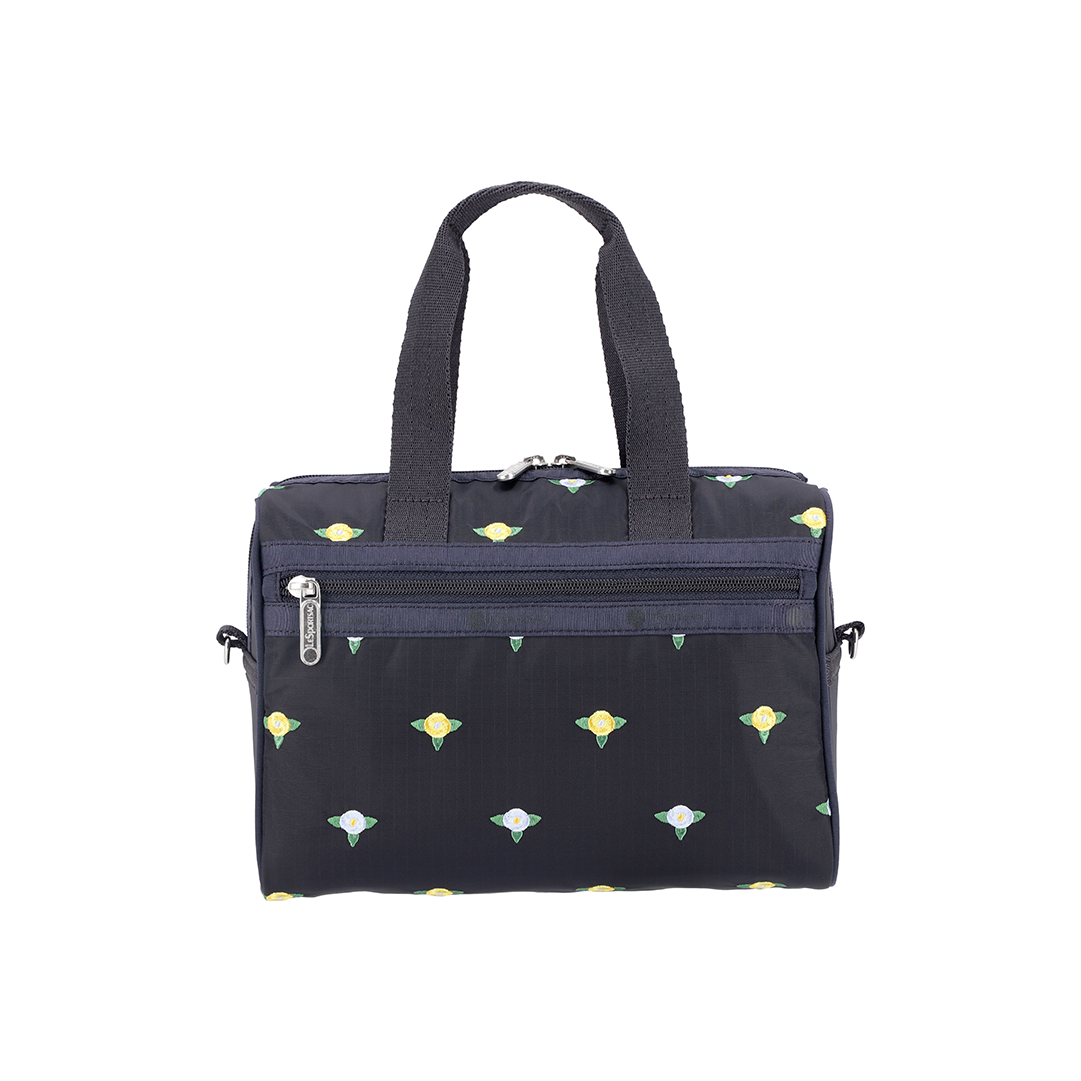Peony Embroidery Everyday Small Satchel Top Handles Crossbody Bag