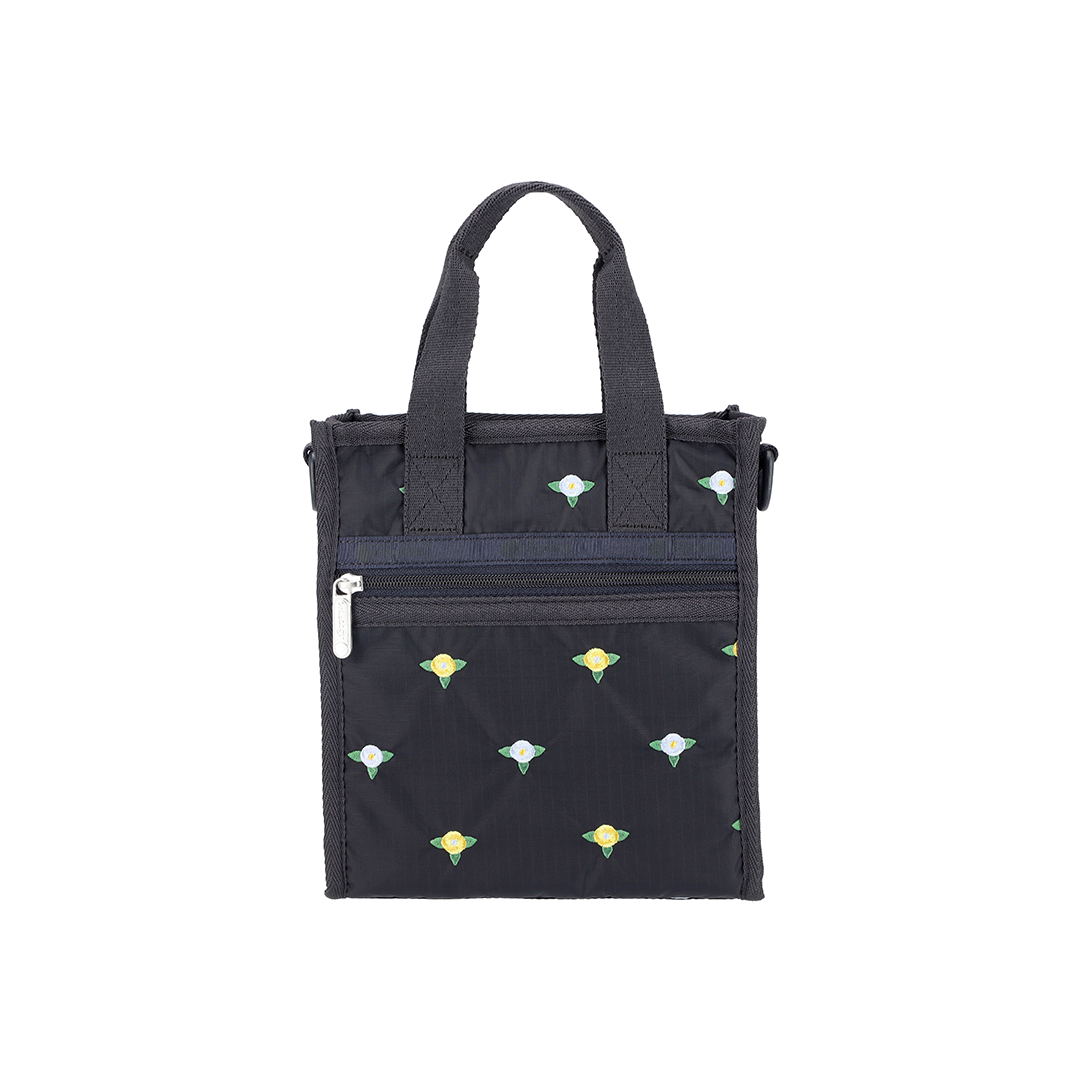 Peony Embroidery Mini N/S Tote Bag