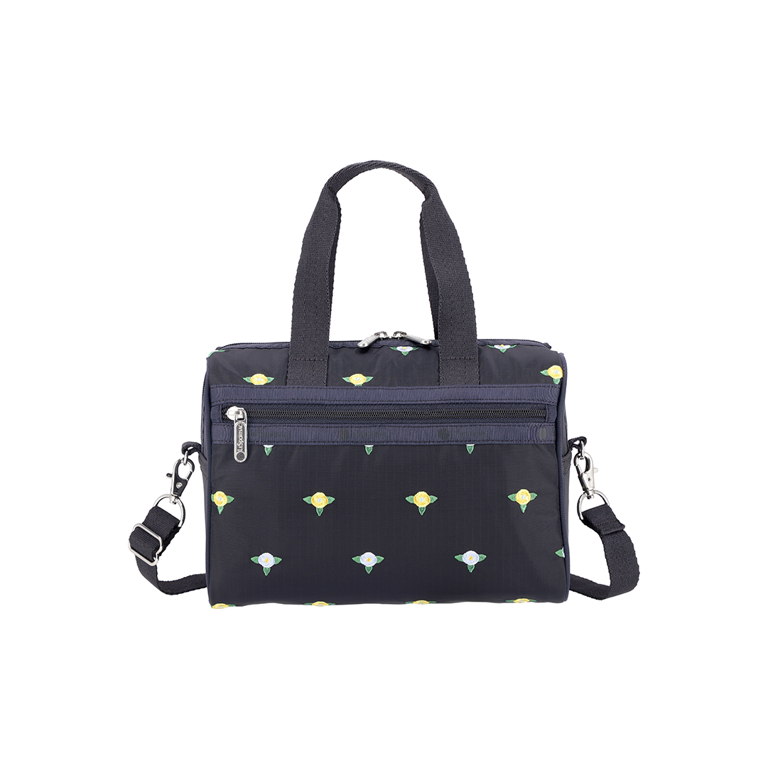 Peony Embroidery Everyday Small Satchel Top Handles Crossbody Bag