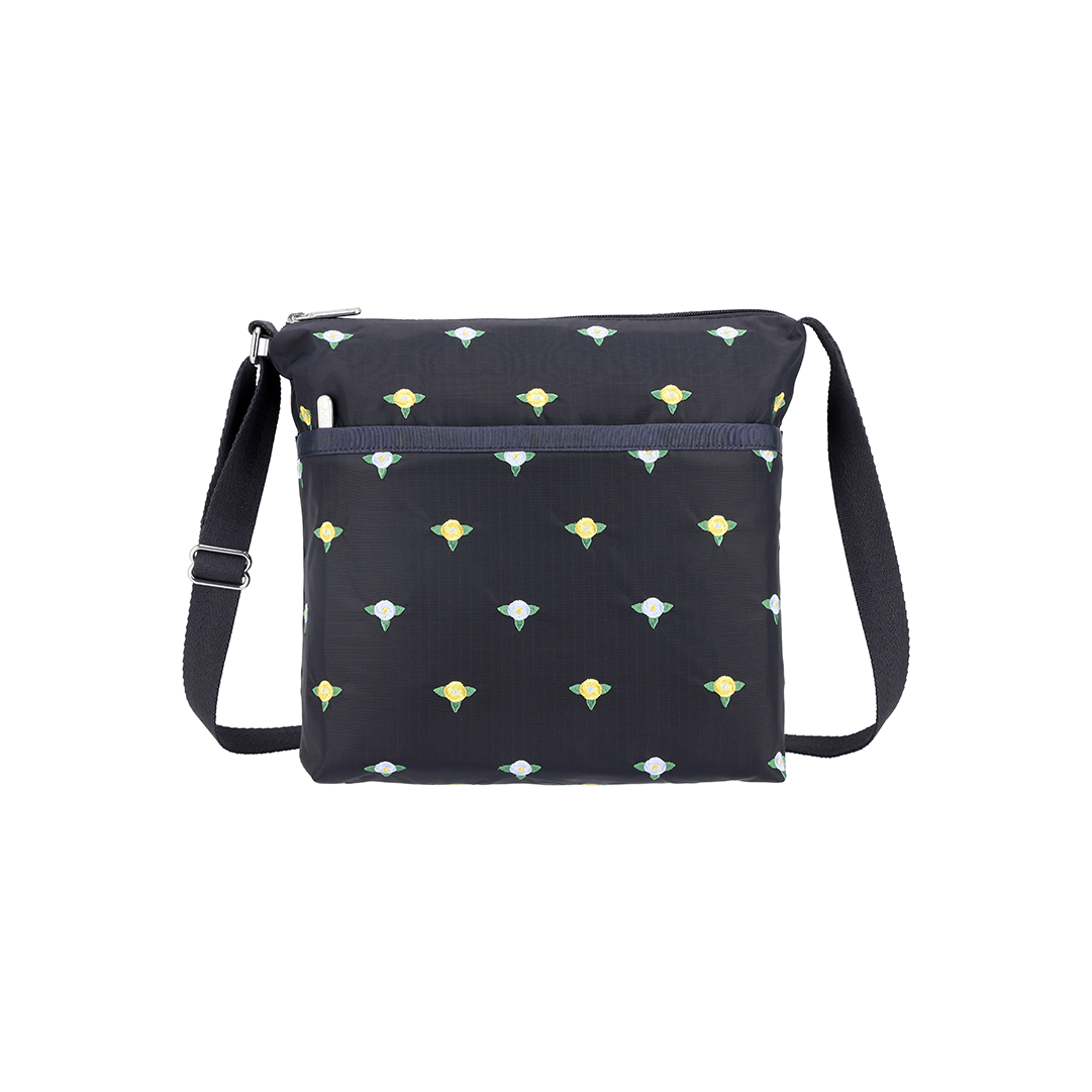 Peony Embroidery Small Cleo Crossbody Bag